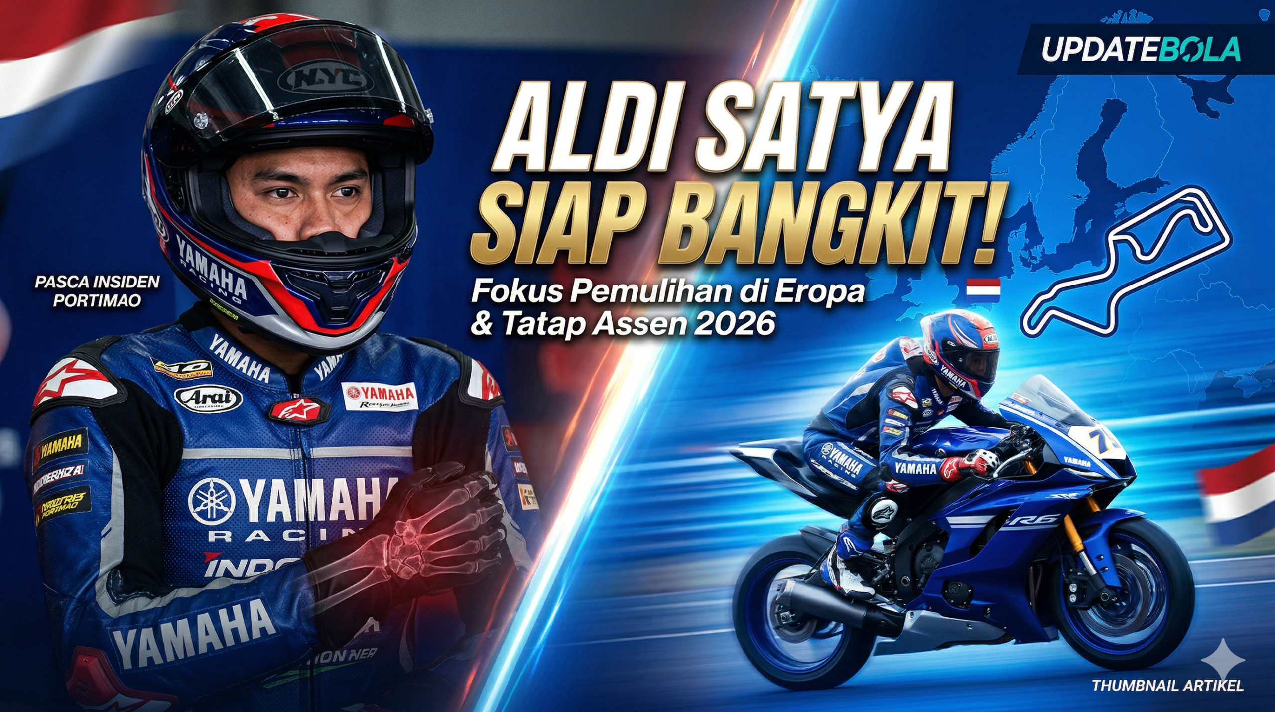 Aldi Satya Mahendra, WorldSSP 2026, Yamaha Racing Indonesia, cedera pergelangan tangan, Sirkuit Assen, pembalap Indonesia, klasemen WorldSSP, berita balap motor.