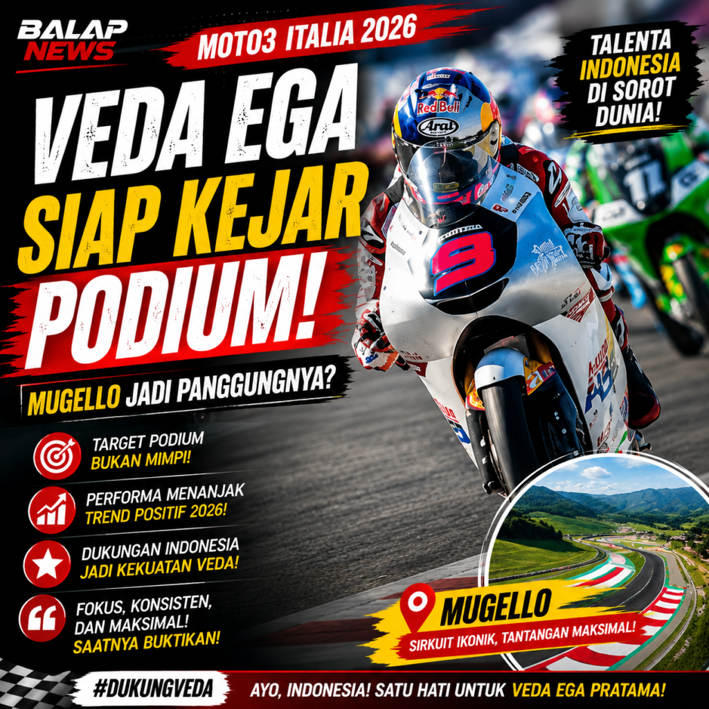 Veda Ega Pratama Bidik Podium Moto3 Italia 2026