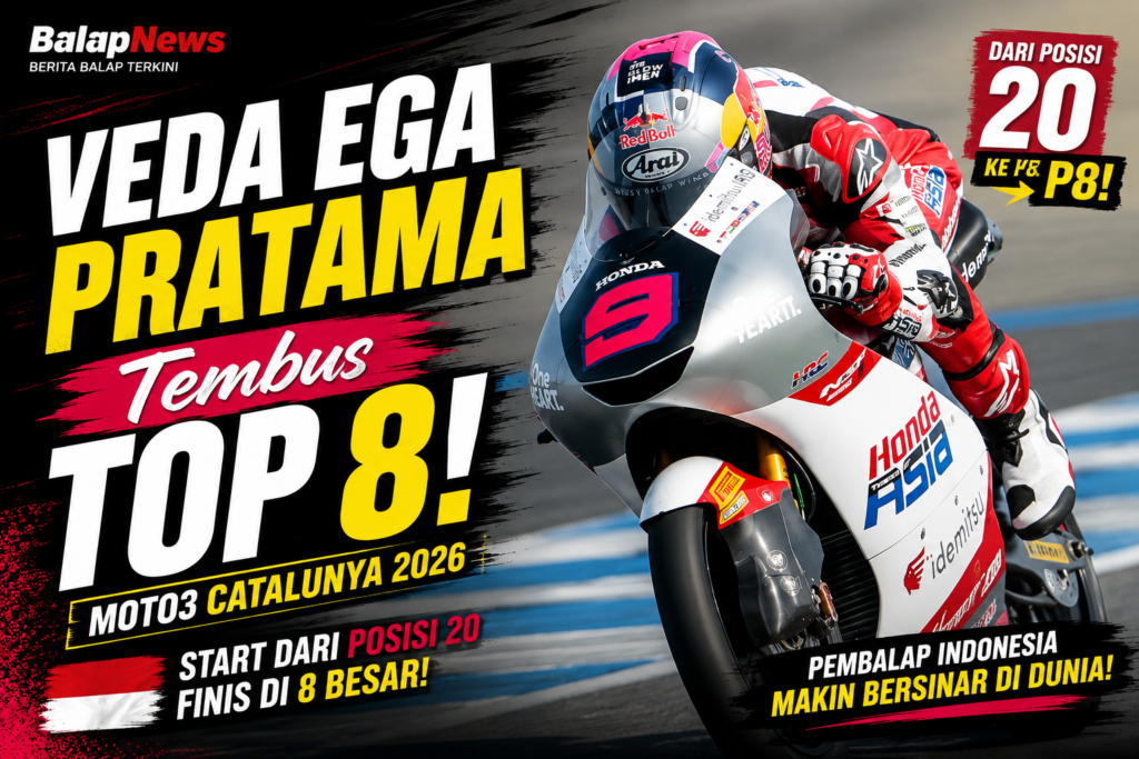 Veda Ega Pratama Tembus Top 8 Moto3 Catalunya 2026