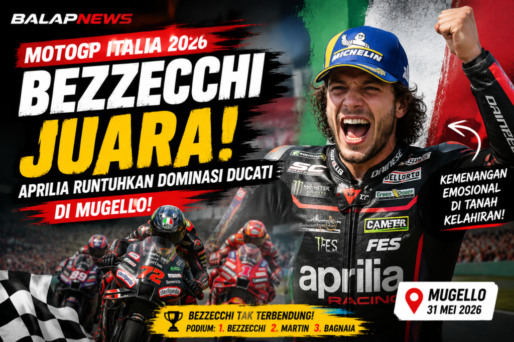 Bezzecchi Juara MotoGP Italia 2026 di Mugello