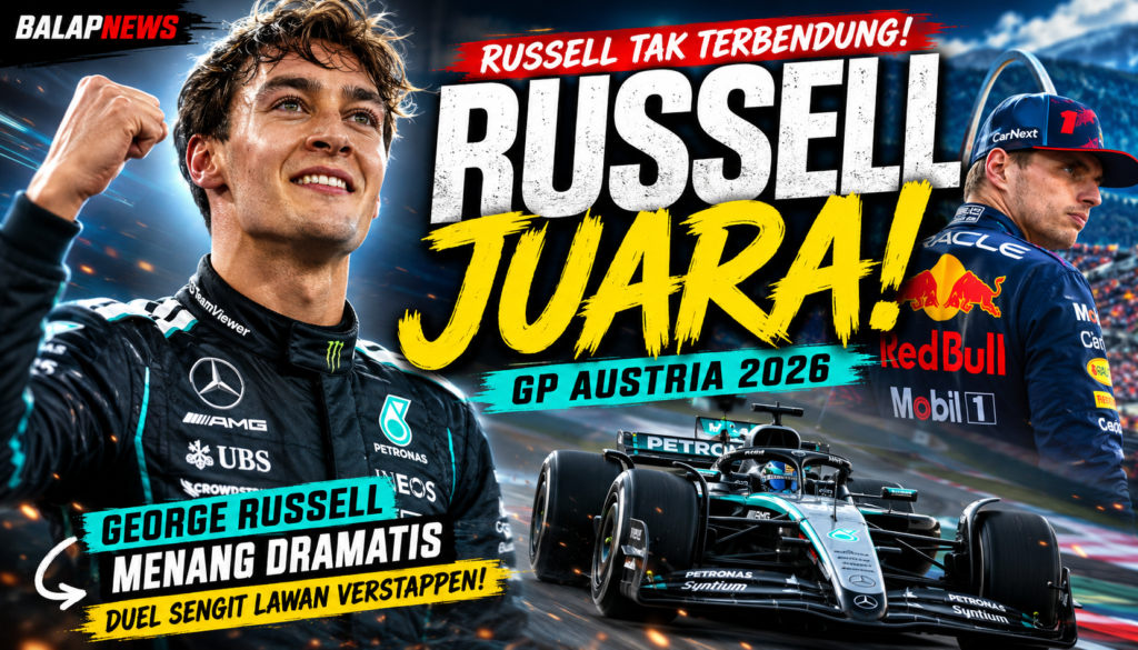George Russell Juara GP Austria 2026 Usai Duel Sengit