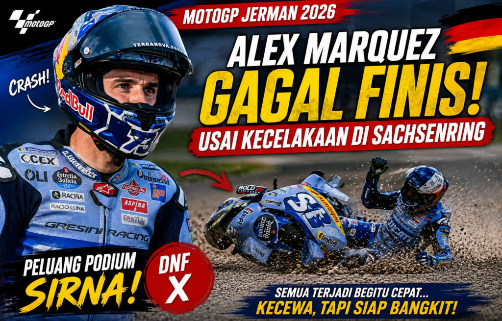 Alex Marquez Gagal Finis Usai Kecelakaan di Sachsenring